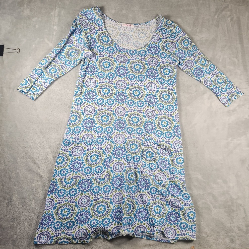 Fresh Produce A-Line Pocket Dress Women XS Knee Length 3/4 Sleeve Shell Mandala
